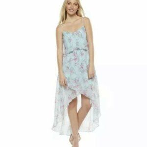 Disney Cinderella Cream Floral High Low Dress Women's Size XS Chiffon